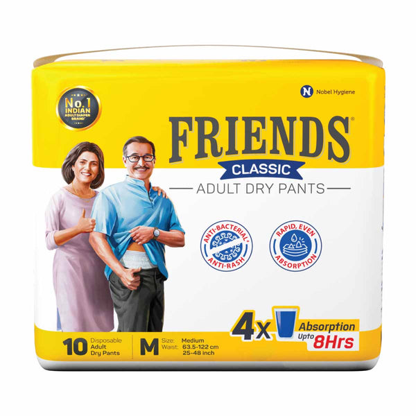 Buy FRIENDS OVERNIGHT ADULT DIAPERS PANTS STYLE - 10 COUNT (M-L) WAIST  25-48 INCH Online & Get Upto 60% OFF at PharmEasy