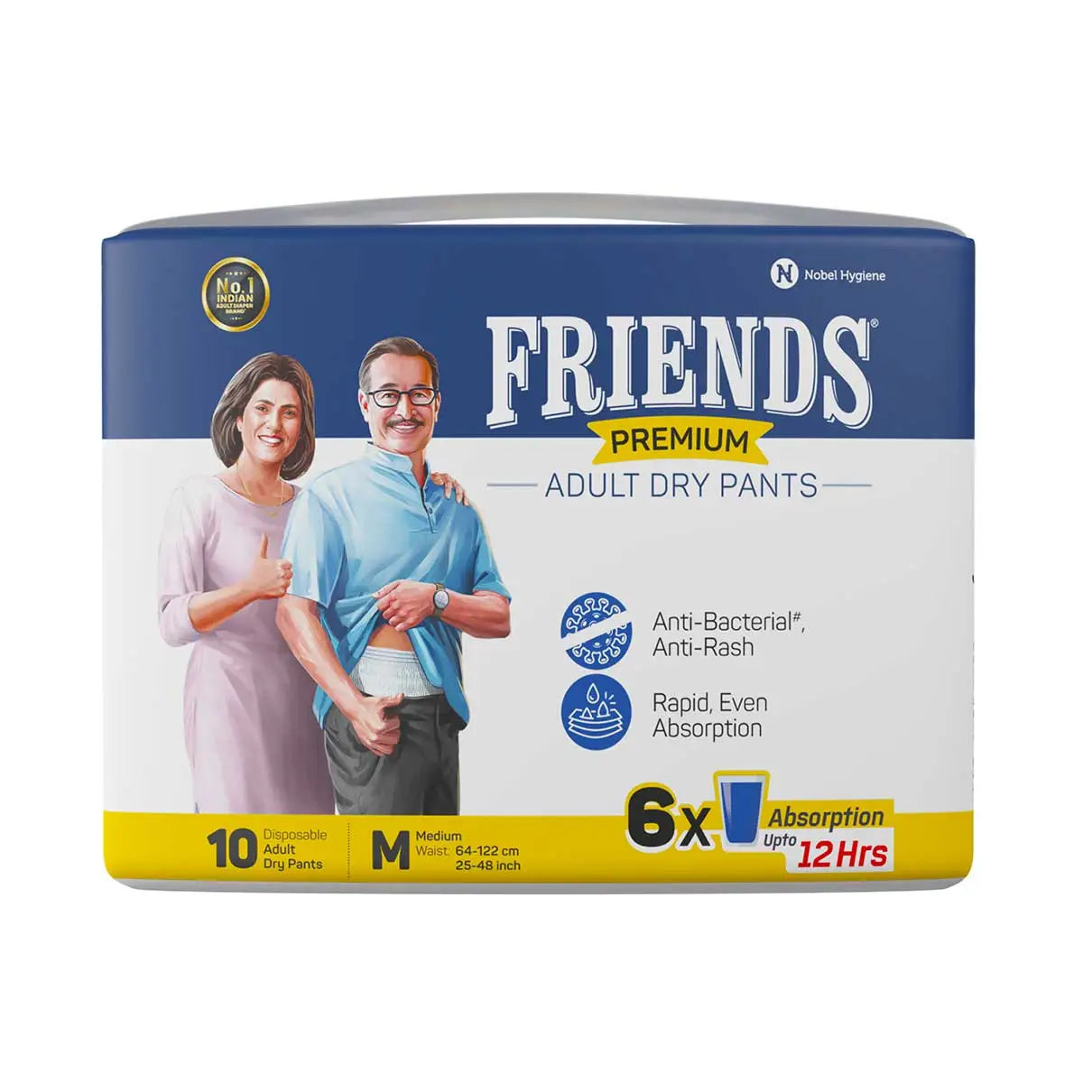 Friends Premium Adult Diapers Pant Style - 10 Count - L- Waist Size 30-56  Inch | eBay