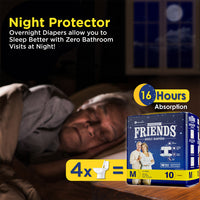Friends Overnight Tape-Style Adult Diapers