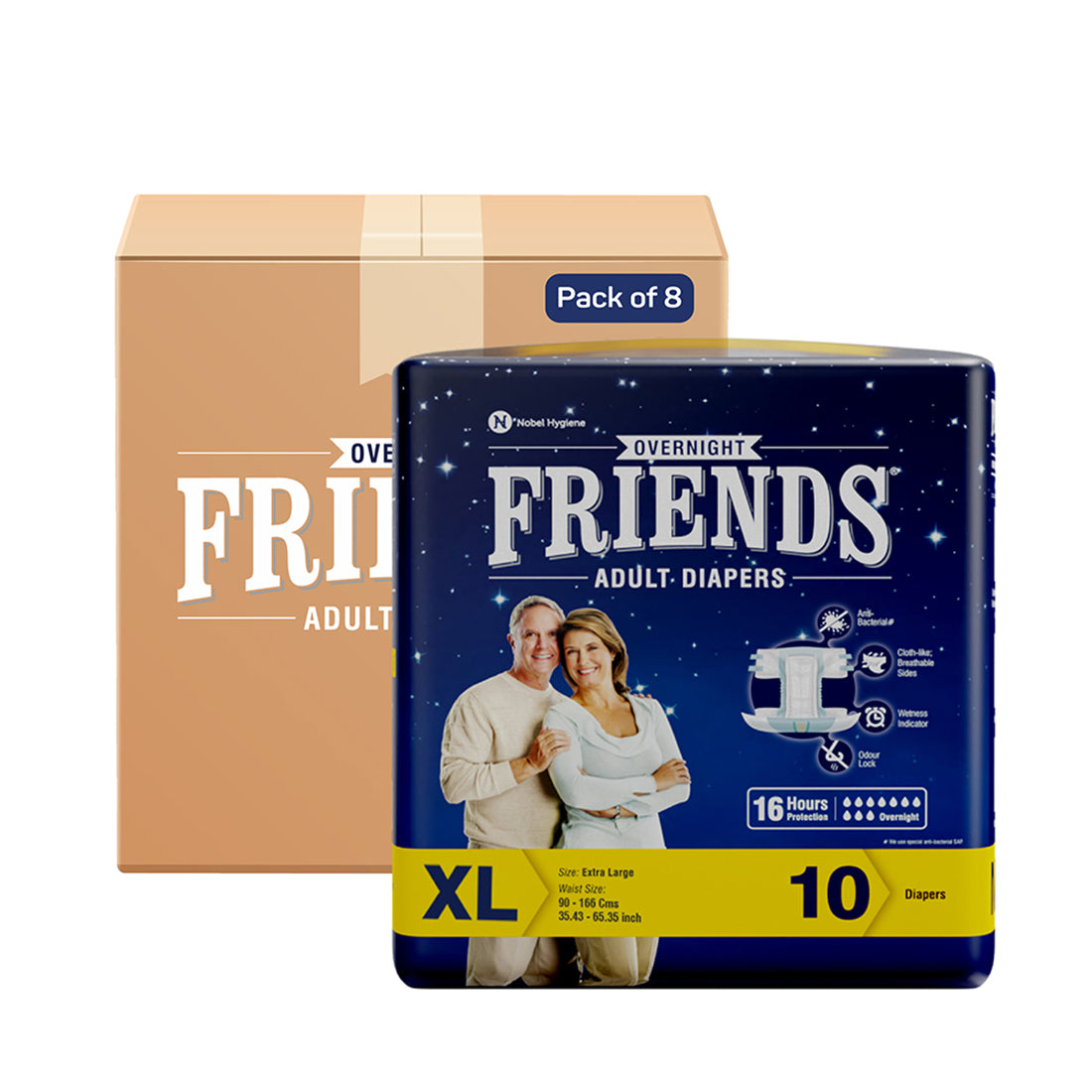 Friends Overnight Tape-Style Adult Diapers