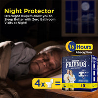 Friends Overnight Tape-Style Adult Diapers