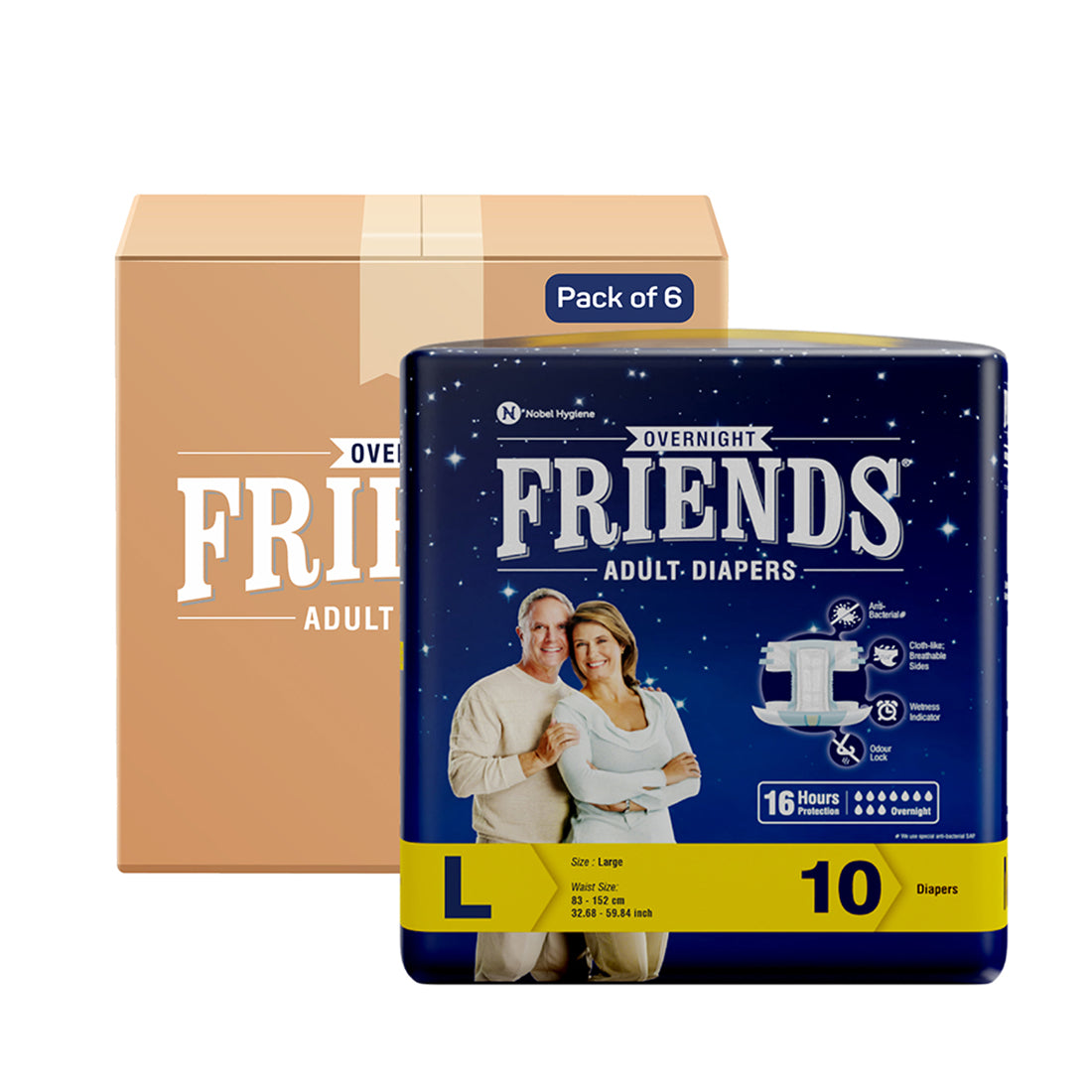 Friends Overnight Tape-Style Adult Diapers