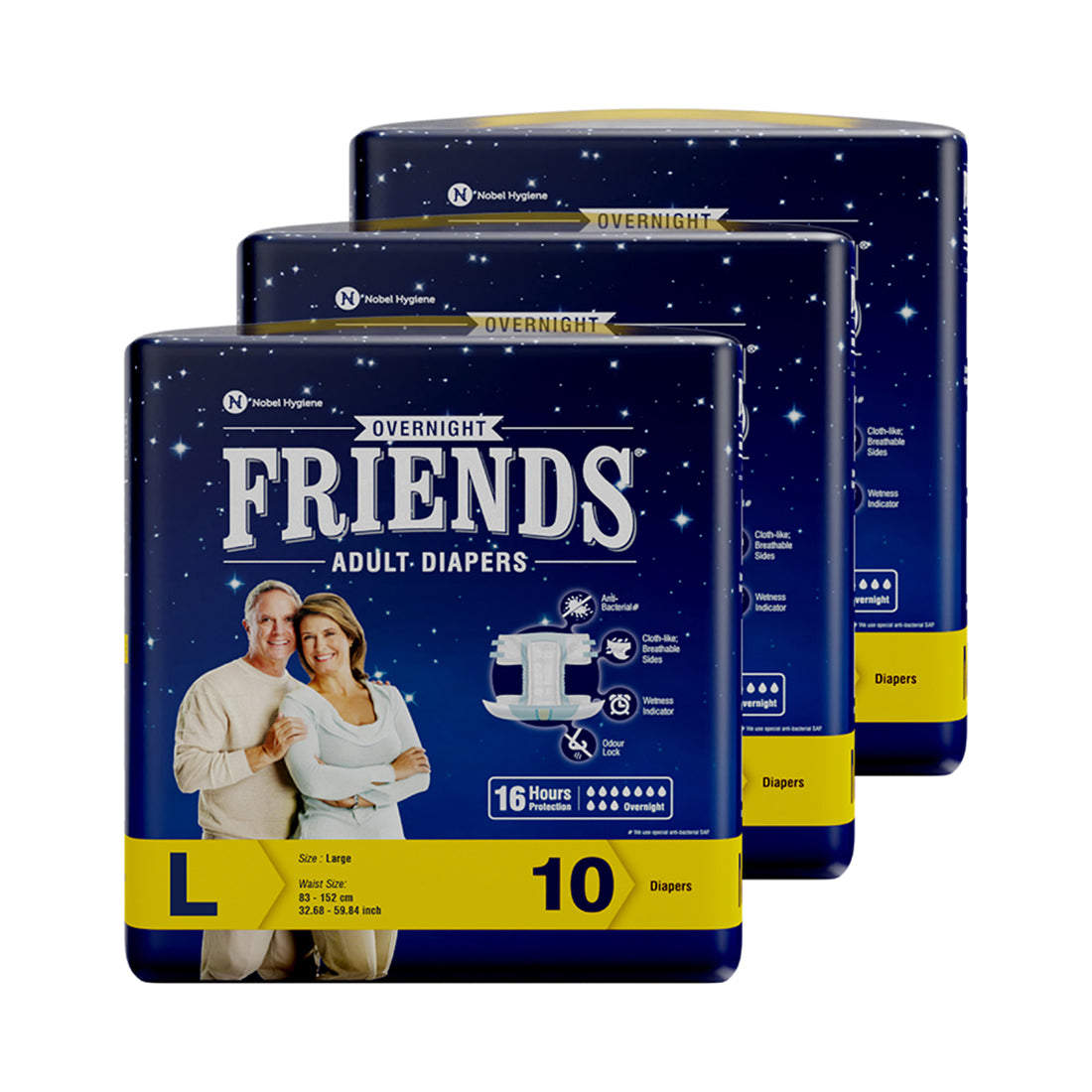 Friends Overnight Tape-Style Adult Diapers