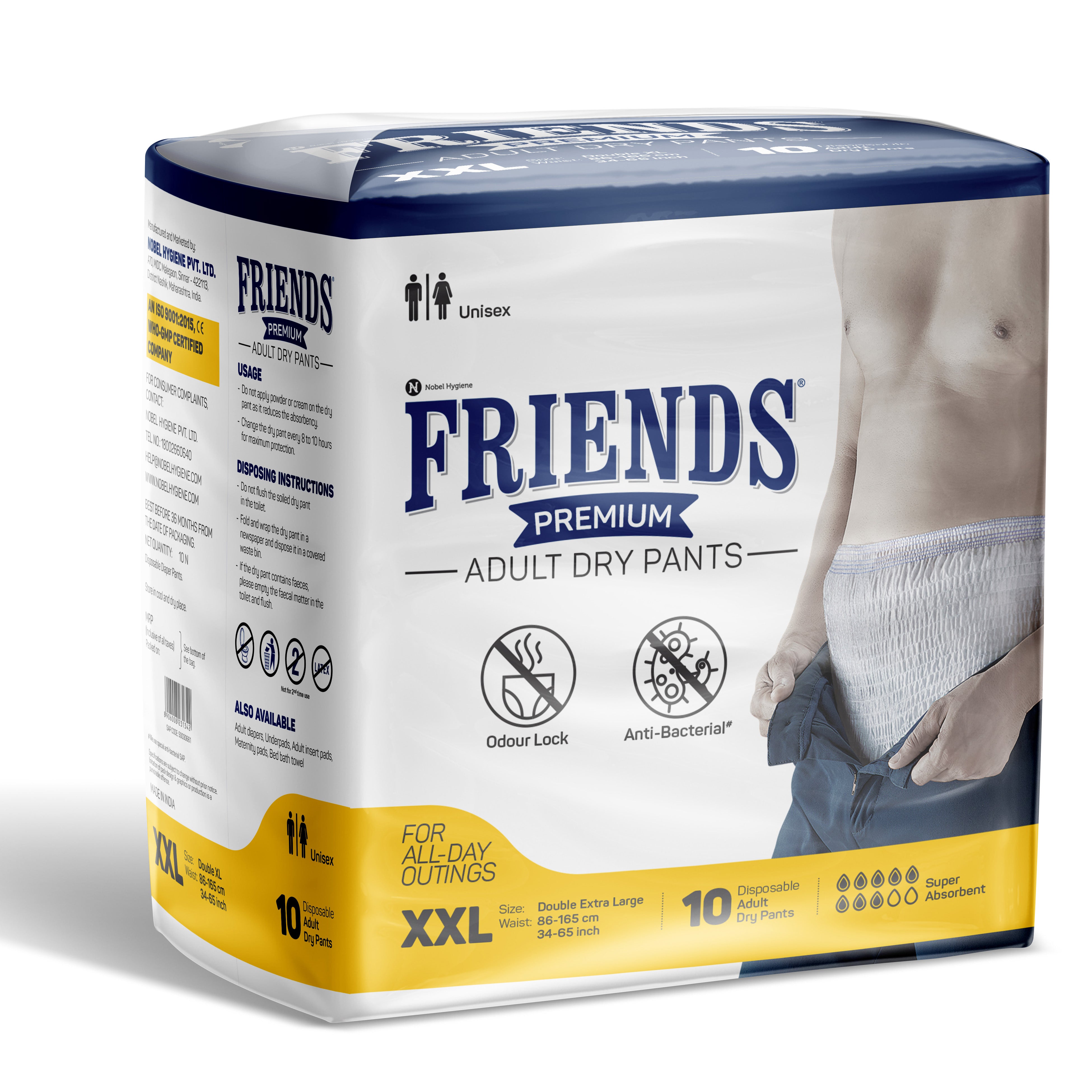 Friends Premium Adult Dry Pants + Classic Underpads Combo